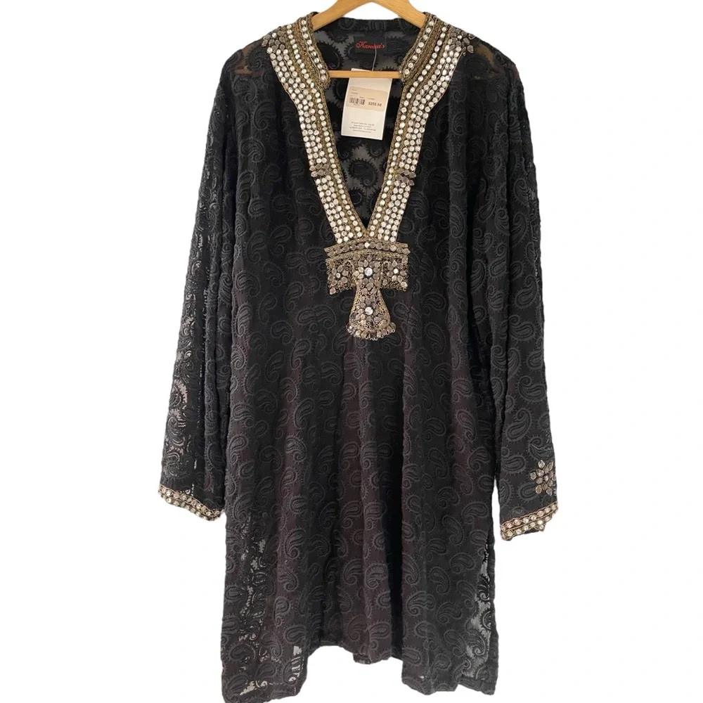❤️ NWT! Kareena’s Resort Tunic with Sequins x Rhinestones - Picture 9 of 10